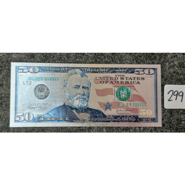 2004 U.S. $50 BANKNOTE - .999 SILVER