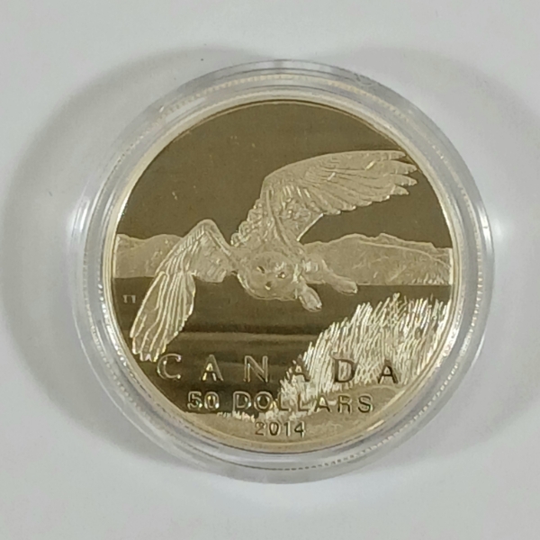 2014 CDN $50 SILVER COIN - SNOWY OWL 