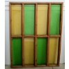 Image 2 : GREEN & YELLOW STAINED-GLASS WINDOW