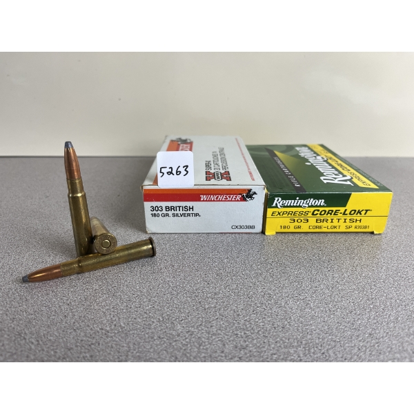 AMMO: 40X REMINGTON AND WINCHESTER .303 BRIT 180 GR. 