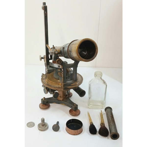 BRASS J.L. SANGUET SURVEYORS TRANSIT W/ CASE - CIRCA 19TH CENTURY