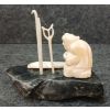 Image 4 : SEAL HUNTER BY ISA AQIATTUSUK SMILER (1921 - 1986) - ANTLER & STONE