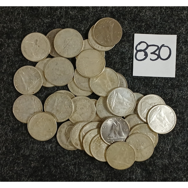 LOT OF 35 - 1968 CDN SILVER DIMES