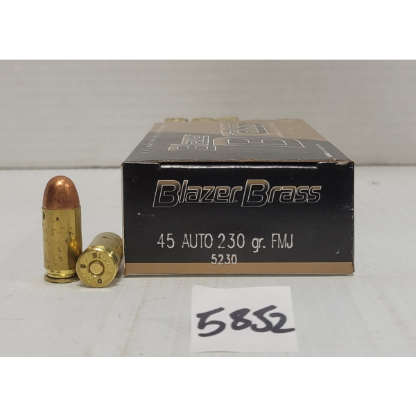 AMMO: 50X BLAZER BRASS .45 AUTO 230 GR. FMJ