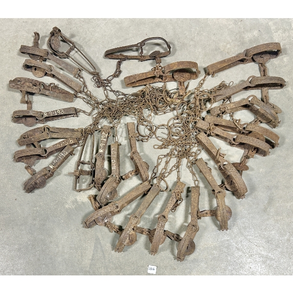 LOT OF 25 - NO. 1 LONG SPRING FOOTHOLD ANIMAL TRAPS