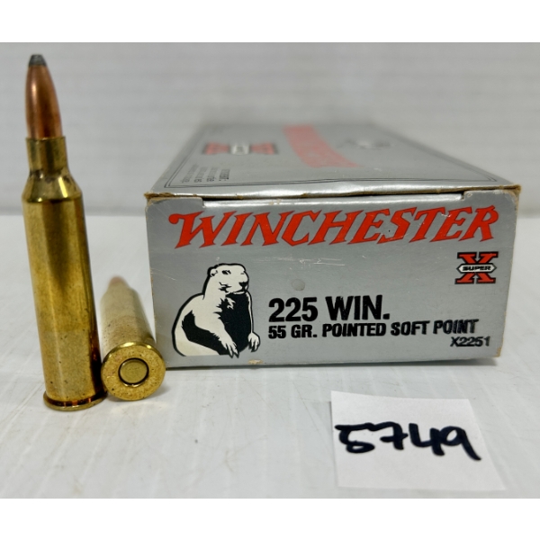AMMO: 20X WINCHESTER .225 WIN 55GR. SP