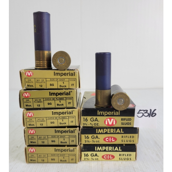 AMMO: 40X IMPERIAL 16GA - 2-3/4IN - RIFLED SLUGS 