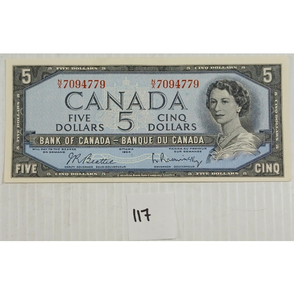 1954 CDN $5 BANKNOTE