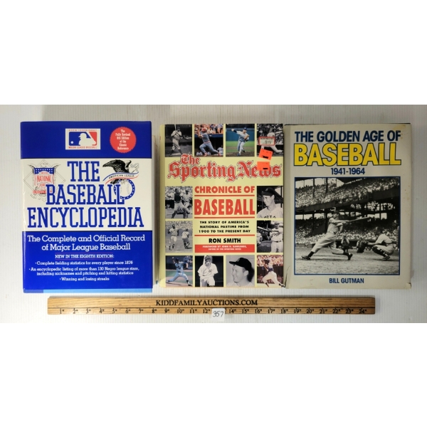 LOT OF 3 - "THE GOLDEN AGE OF BASEBALL", "THE BASEBALL ENCYCLOPEDIA" & "CHRONICLE OF BASEBALL"