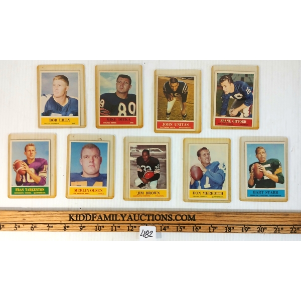 LOT OF 9 - 1964 TOPPS FOOTBALL CARDS - COWBOYS, COLTS, VIKINGS, ETC