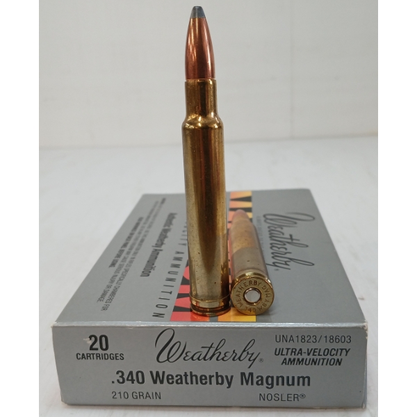 AMMO: 20X WEATHERBY .340WEATHERBY MAGNUM - 210GR