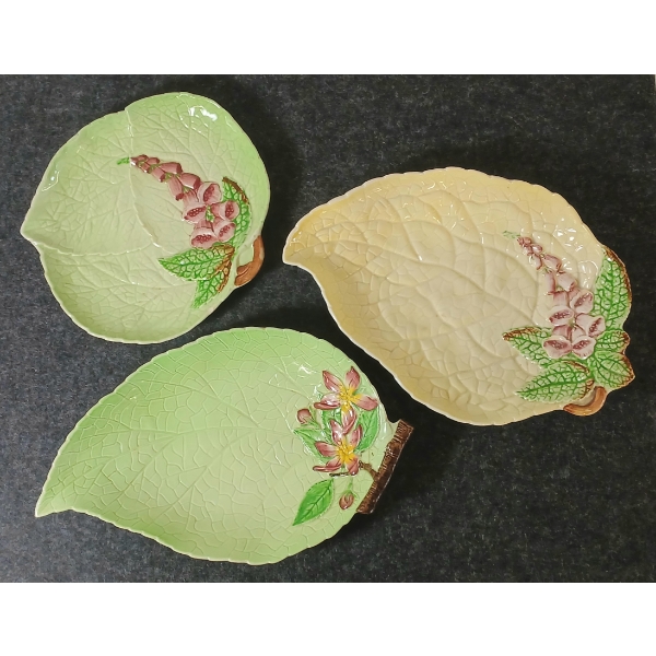 LOT OF 3 - CARLTON WARE FOXGLOVE & APPLE BLOSSOM DISHES