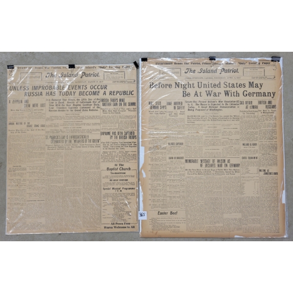 LOT OF 2 - 1917 "RUSSIA HAS TODAY BECOME A REPUBLIC" & "UNITED STATES MAY BE AT WAR WITH GERMANY"