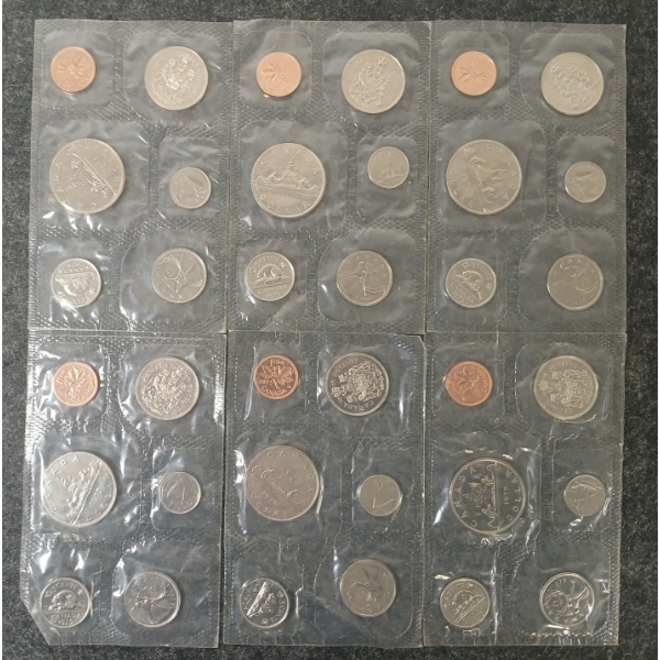 LOT OF 6 - 1975 CDN UNCIRCULATED PROOF SETS