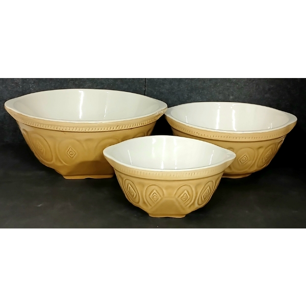 LOT OF 3 - GEOMETRIC PATTERN MIXING BOWLS