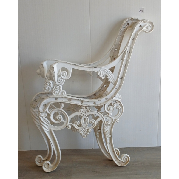 PAIR OF CAST BENCH ENDS