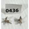 Image 2 : PAIR OF 14K GOLD BUTTERFLY EARRINGS W/ 4 SINGLE CUT DIAMONDS IN EACH