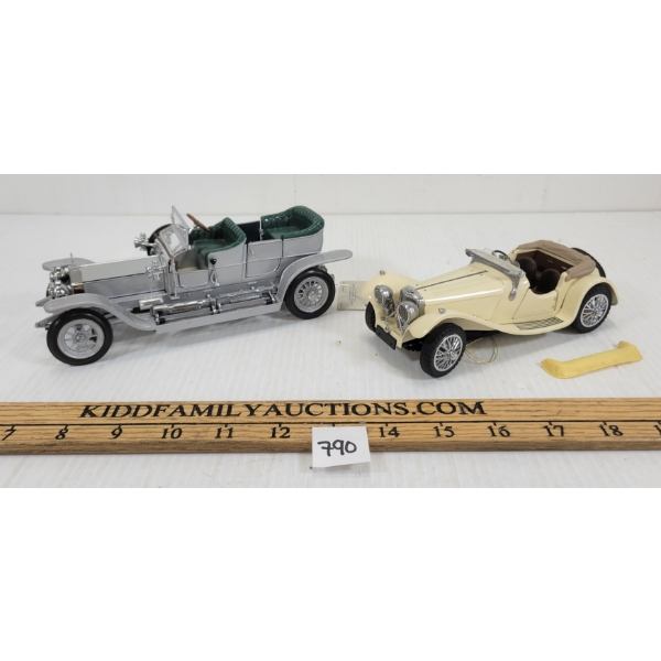 LOT OF 2 - FRANKLIN MINT DIECAST VEHICLES - INCL 1907 ROLLS ROYCE & JAGUAR SS-100