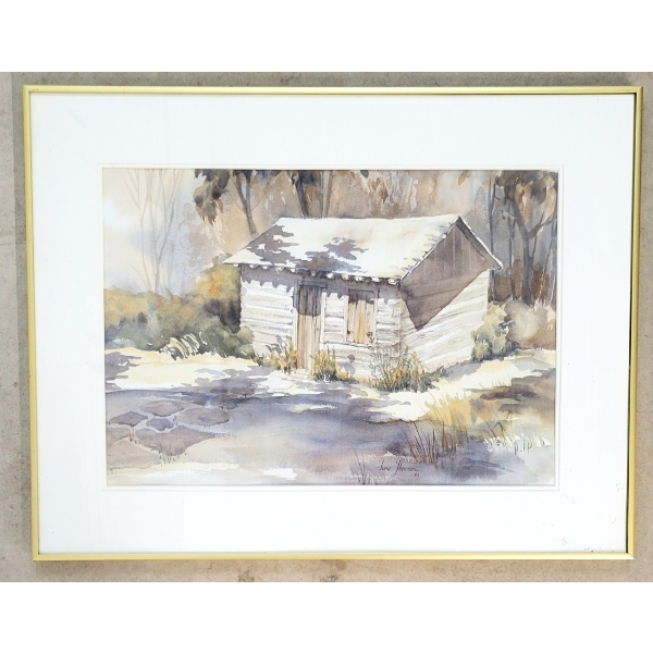 "OLD TIMER" BY JUNE THOMSON (PRS CDN ARTIST) - FRAMED WATERCOLOUR ON PAPER