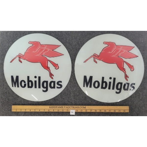 LOT OF 2 - MOBILGAS GAS PUMP GLOBE LENSES