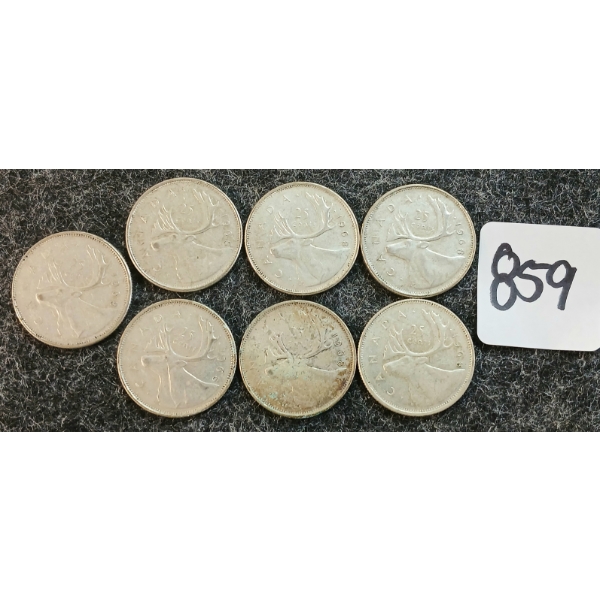 LOT OF 7 - 1968 CDN 25 CENT COINS