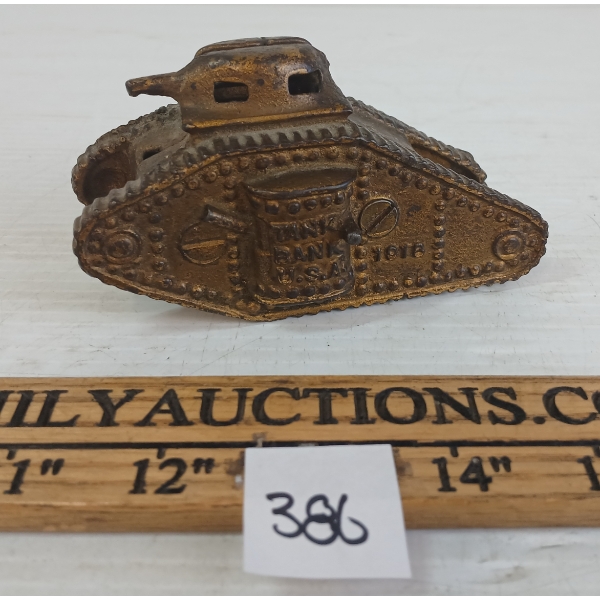1918 CAST IRON AC WILLIAMS PENNY BANK 