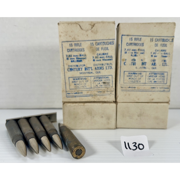 AMMO: 60X 8 MM MAUSER - MILITARY FMJ - ON CLIPS