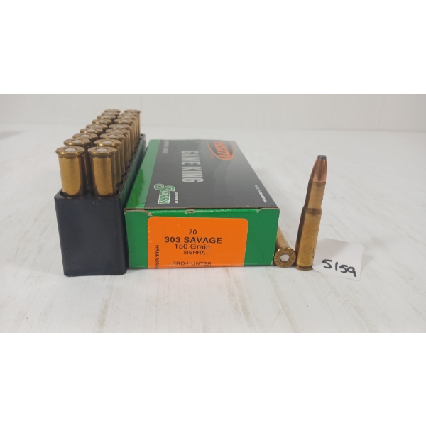AMMO: 20X HSM GAME KING .303 SAV - 150GR - SIERRA