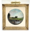 Image 1 : DUTCH DAIRY FARM BY UNKNOWN ARTIST - FRAMED OIL ON PLASTER