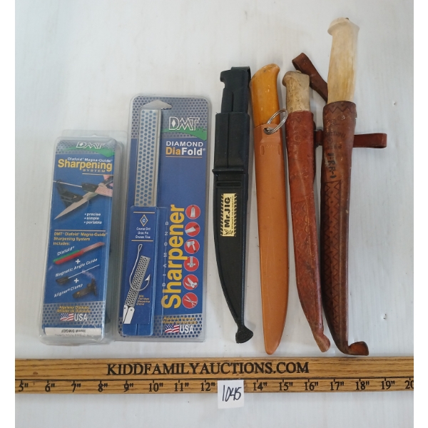 LOT OF 6 - FILET KNIVES & SHARPENING TOOLS