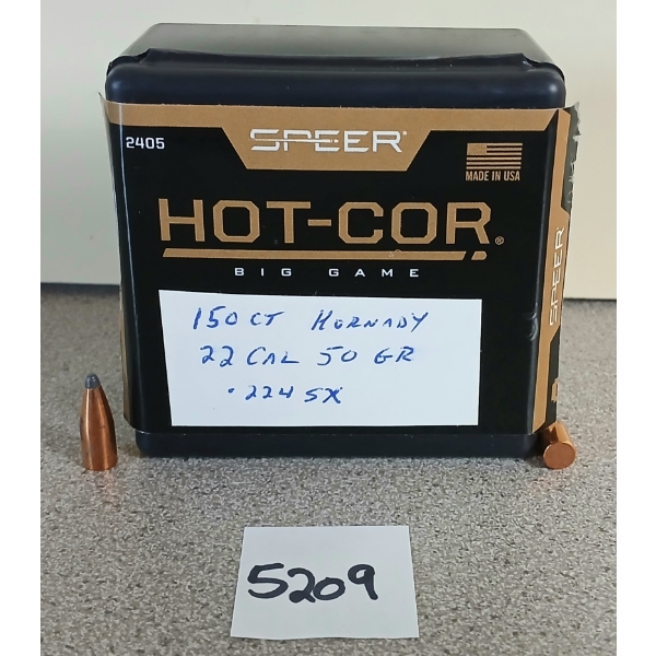 BULLETS: APPROX 150X SPEER BIG GAME .22 - 50GR - SX