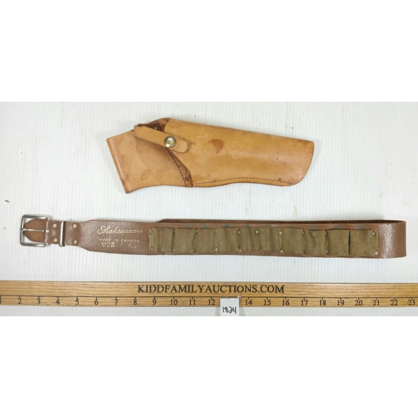 LOT OF 2 - HOLSTER & SHAKESPEARE AMMO BELT