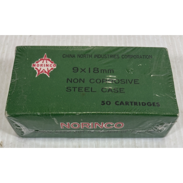 AMMO: 50 X NORINCO .9 X 18 MM 