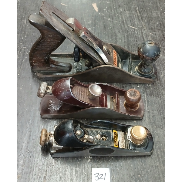 LOT OF 3 - WOOD PLANES - INCL STANLEY