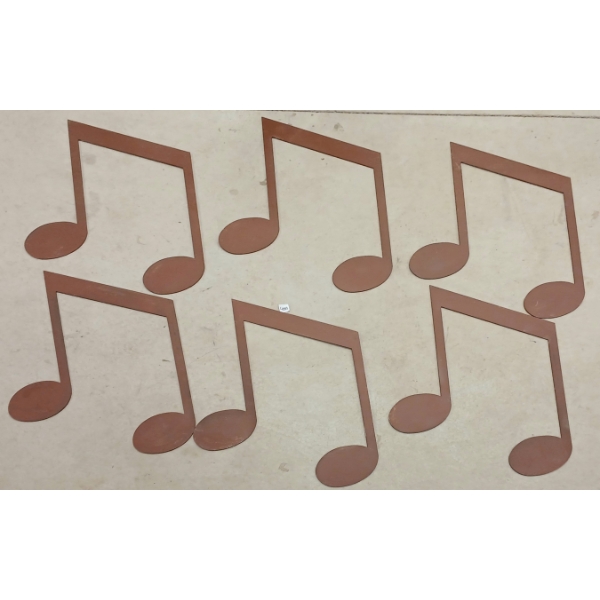 LOT OF 6 - MUSIC NOTES - LASER-CUT METAL WALL ART
