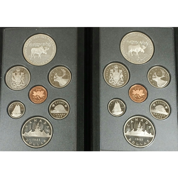 LOT OF 2 - 1985 RCM DOUBLE DOLLAR PROOF SETS