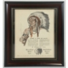 Image 1 : FRAMED RED INDIAN SMOKE A PIPE OF PEACE PAPER ADVERTISEMENT