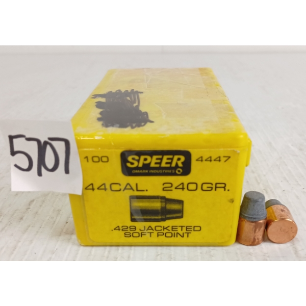 BULLETS: APPROX 100X SPEER .44CAL - 240GR