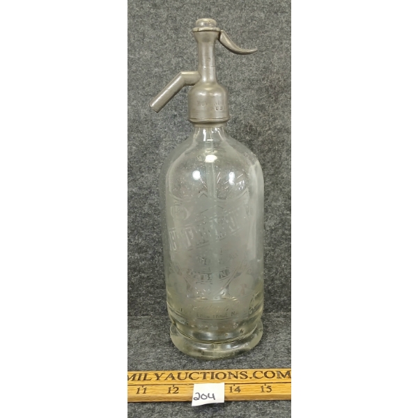 HOVENDEN & ORR DUBLIN - ACID ETCHED SELTZER BOTTLE