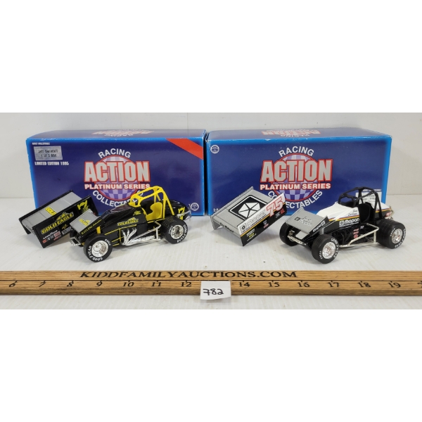 LOT OF 2 - ACTION PLATINUM SERIES SPRINT CARS - INCL JOEY SALDANA & JEFF SWINDELL