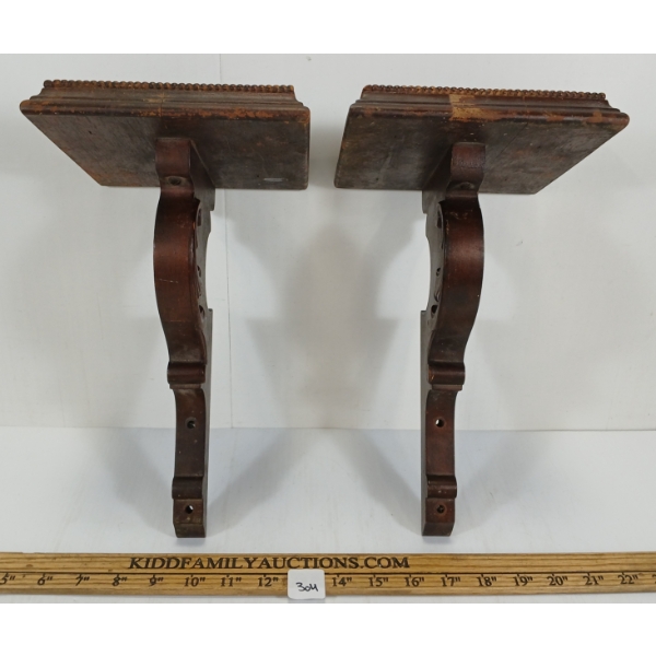 PAIR OF WALL SCONCES - MAHOGANY - C. LATE 19TH / 20TH CENTURY