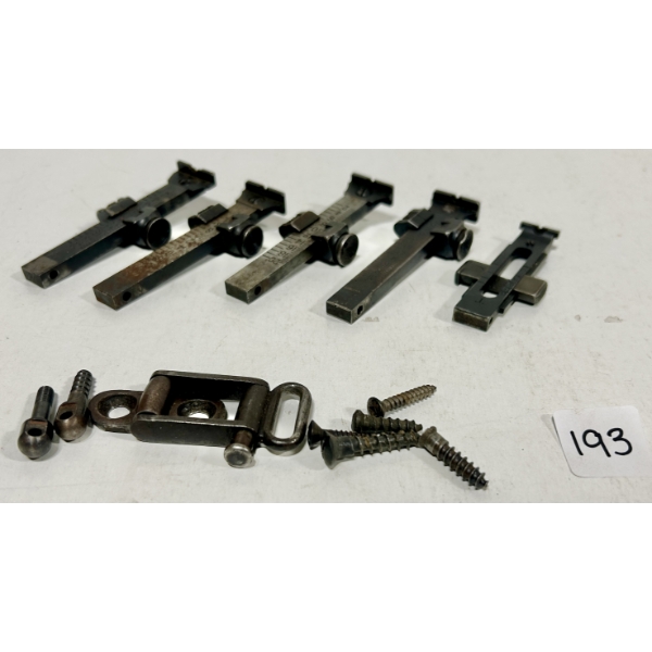 LOT OF 5 - REAR RIFLE SIGHTS & SLING MOUNTING HARDWARE