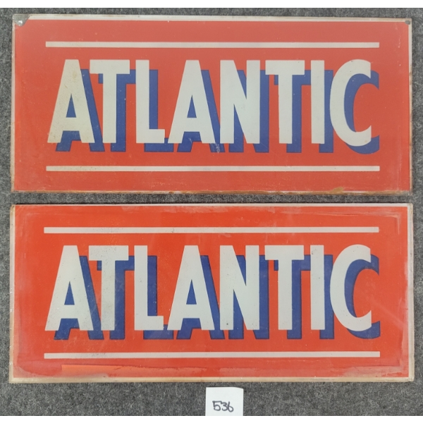 PAIR OF ATLANTIC GAS PUMP PLATES