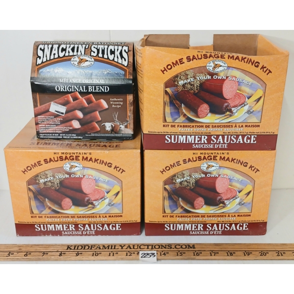LOT OF 4 - HI MOUNTAIN SNACKIN STICKS & SUMMER SAUSAGE KITS