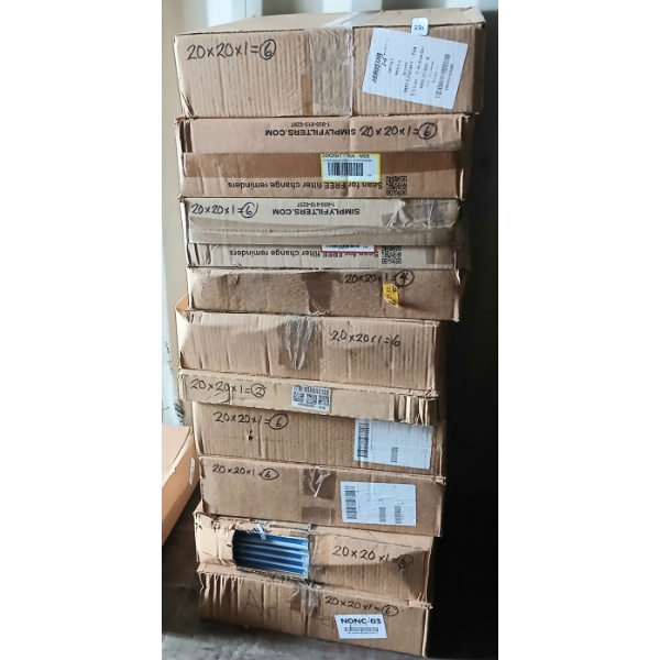 LOT OF 10 - 20 X 20 X 1IN FURNACE AIR FILTERS - AS NEW