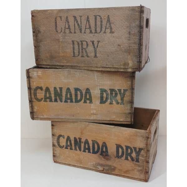 LOT OF 3 - CANADA DRY CRATES - 7 X 9 X 13 INCH