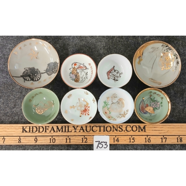 LOT OF 8 - WWII JAPANESE SAKE CUPS
