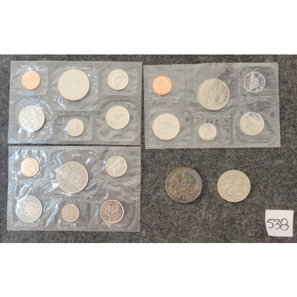 LOT OF 5 - 1968-1971 RCM UNCIRCULATED SETS & DOLLAR COINS