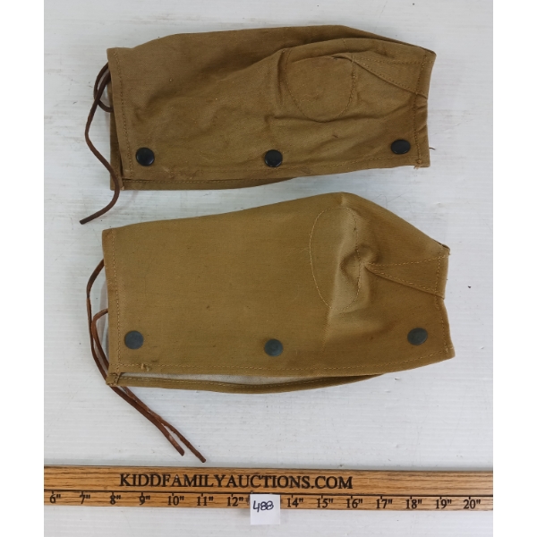 LOT OF 2 - 1942 CDN ENFIELD RIFLE BREECH COVERS - INCL DOMINION RUBBER CO. LTD