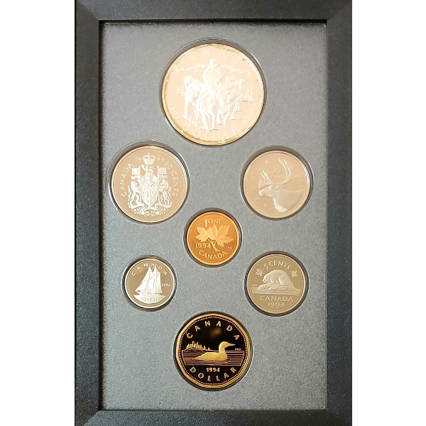 1994 RCM PROOF SET - 25TH ANN. OF LAST RCMP DOG PATROL TEAM